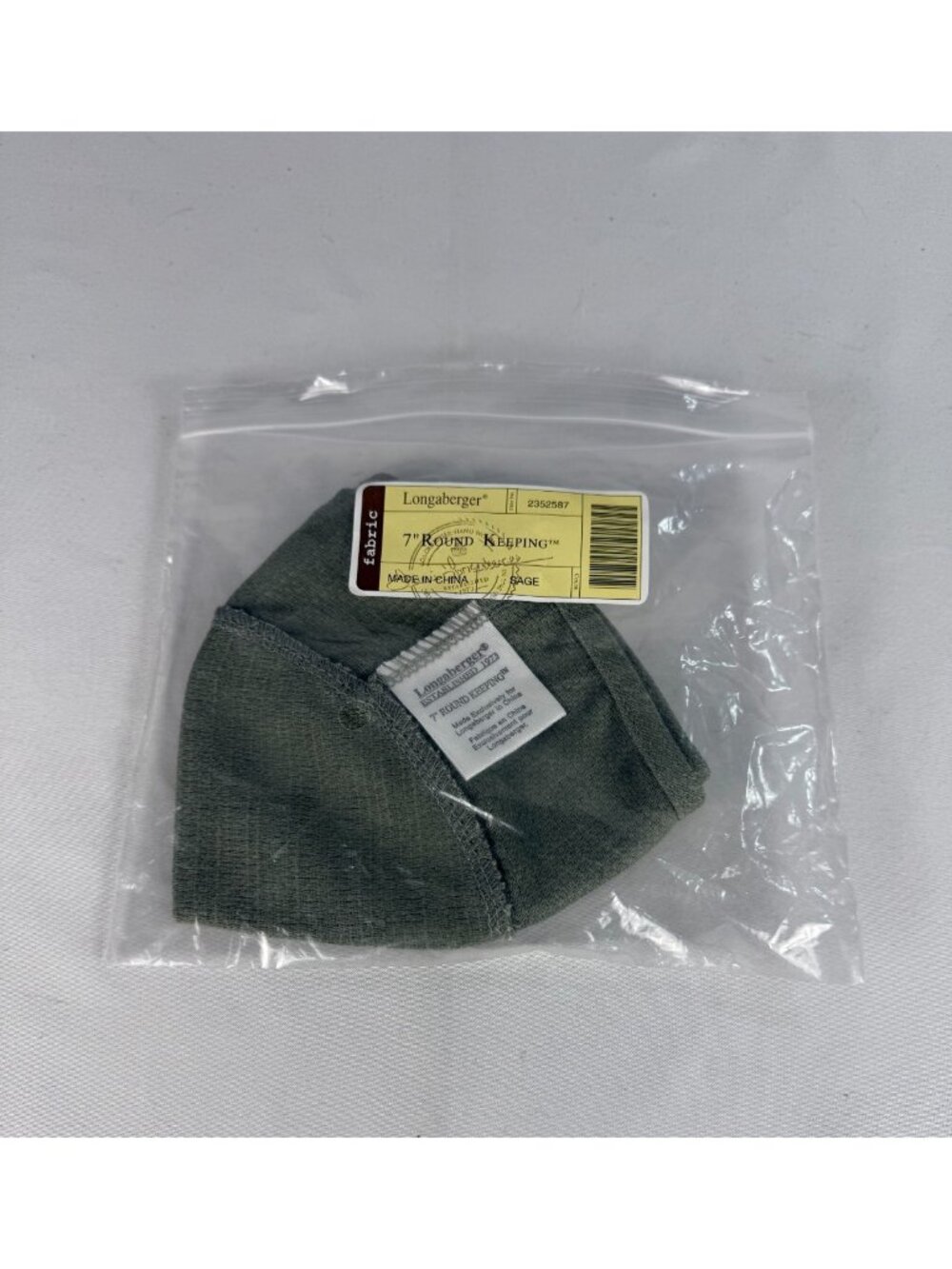 Longaberger 7" Round Keeping Sage Basket Liner #2352587 New